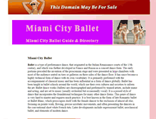 Tablet Screenshot of miamicityballet.com